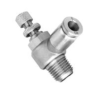 Oniissy Ensemble de vannes de contrôle du débit d'air en acier inoxydable 304 avec raccords poussoirs pour tubes M5 1/8 1/4" de 4 mm (304 SL4-01)