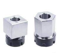 Oniissy ER-32 ER-25 ER-40 Lot de 2 mandrins de serrage pour tour CNC et machine de gravure avec 2 pièces tétragonales et hexagonales, acier à haute teneur en carbone (ER32)