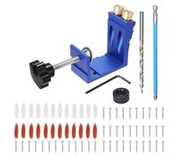 Oniissy Gabarit de poche réglable à 15 ° - Angle de perçage - Positionneur de perçage - Construction métallique pour créer une oblique précise (bleu)