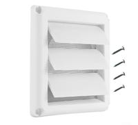 Oniissy Grille d'aération extérieure avec moustiquaire intégrée et vis de montage, cache persienne en plastique blanc de 10,2 cm, 12,7 cm, 15,2 cm, pour la maison, le bureau, ventilation passive ou