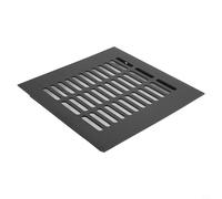 Oniissy Grille d'aération rectangulaire en alliage d'aluminium avec persiennes, pour armoire, armoire à chaussures, placard, matériel d'amélioration de la maison (noir, 200 x 200 mm)