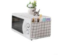 Oniissy Housse de protection robuste anti-poussière pour four à micro-ondes en coton polyester avec poches de rangement, 30 x 90 cm, pour la maison et le bureau, gris (blanc)