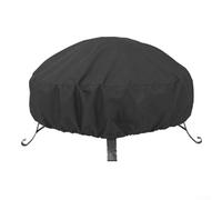 Oniissy Housse ronde pour foyer d'extérieur avec cordon de serrage coupe-vent en tissu Oxford 210D pour le camping et la randonnée, protection contre la pluie et la poussière (L92 x H31 cm)