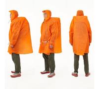 Oniissy Imperméable ultraléger pour camping, randonnée et sports de plein air, cape imperméable en nylon 15D avec housse de sac à dos, indice d'étanchéité PU5000 mm, bord étendu pour le visage (orange