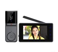 Oniissy Interphone vidéo sans fil Duplex 4,3" Smart HD Video Doorbell Camer, 12 langues, grand angle de 120°, portée de 200 m, longue durée de vie de la batterie