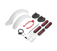 Oniissy Kit de garde-boue avant et arrière avec support et feu arrière, pour trottinette électrique Xiaomi M365 Pro, en métal ABS léger pour garde-boue, protection résistante aux intempéries (blanc)