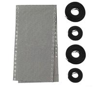 Oniissy Kit de tissu de rechange pour chaise de plage avec tissu en nylon 160 x 43 cm et cordons élastiques pour réparation de chaise longue d'extérieur et mise à niveau à faire soi-même (blanc gris)