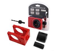 Oniissy Kit d'installation de serrure de porte avec gabarit de guidage réglable pour porte de 3,5 cm à 4,5 cm d'épaisseur, comprend des scies cloches de 25 mm et 54 mm et un arbre avec foret pour