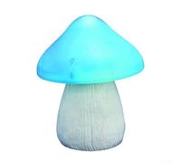 Oniissy Lampes solaires de jardin en forme de champignon avec construction en résine pour cour et terrasse en rouge, jaune, bleu et vert (bleu)