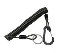 Oniissy Lanière de pêche pour pince, corde à ressort spirale anti-perte avec fil d'acier à 7 brins, capacité de charge de 50 kg, acier inoxydable pour + plastique, 1,2 m/2 m, pour outils de pêche (2 m