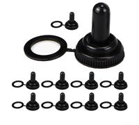 Oniissy Lot de 10 capuchons étanches en caoutchouc pour interrupteur à bascule, diamètre du trou d'arbre de 6 mm/12 mm, cache-poussière noir pour interrupteur à bascule, compatible avec les boutons