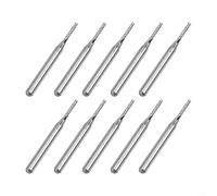 Oniissy Lot de 10 fraises en carbure de tungstène de 1,5 mm pour PCB pour machine CNC, tige de 3,2 mm, foret droit pour bois, métal, plastique, fibre de verre et carbone