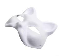 Oniissy Lot de 10 masques de chat à faire soi-même, Halloween, bal masqué, pour enfants, projets artistiques et adultes, accessoires de costume, papier blanc vierge, décorations artisanales