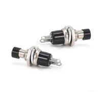 Oniissy Lot de 10 mini interrupteurs instantanés sans verrouillage PBS-110 pour équipements électriques industriels, argent et noir