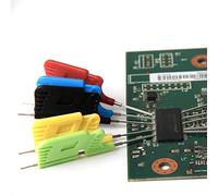 Oniissy Lot de 10 mini sondes à ressort SDK08 - Multimètre - Crochet de test électronique - Mini sonde de test - Pour PCB pour SMD IC (rouge, bleu, noir, jaune, vert)