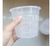 Oniissy Lot de 10 pots à orchidée en plastique transparent avec trous de drainage et soucoupes - Pots de fleurs respirants pour plantes grasses, violettes et cactus (190 mm)