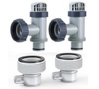Oniissy Lot de 2 adaptateurs de tuyau de rechange de type B de 3,2 cm à 3,8 cm avec pièces de valve à piston pour Intex, adaptateur de tuyau B et vanne d'arrêt avec joints et écrous pour piscine hors