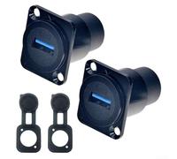 Oniissy Lot de 2 coupleurs de signal USB 3.0 type D femelle vers femelle avec capuchon étanche pour applications industrielles et extérieures (noir)