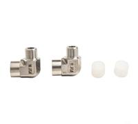 Oniissy Lot de 2 raccords coudés à 90 degrés en acier inoxydable 304, 0,9 cm pour NPT mâle vers 3/8" pour connecteur de tuyau femelle NPT, adaptateur de barre forgé pour plomberie, haute pression