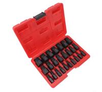Oniissy Lot de 25 extracteurs de vis en acier à haute teneur en carbone traité thermiquement avec poignée en spirale usinée de précision pour goujons cassés, boulons hexagonaux, mallette rouge, kit