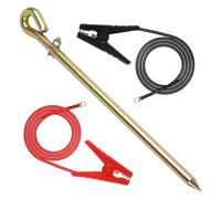 Oniissy Lot de 3 tiges et fils de clôture électrique pour systèmes d'alimentation solaire, tige de terre de clôture électrique avec clips métalliques pour la sécurité du bétail