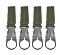 Oniissy Lot de 4 clips porte-bouteille d'eau pour le camping et la randonnée - Bouteille en nylon et plastique pour anneau de 3 cm de diamètre intérieur, compatible avec sangle de 4,5 cm, noir