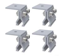 Oniissy Lot de 4 colliers de serrage en aluminium pour montage de panneaux solaires sur toits en tôle pliés, vis et rondelles en acier inoxydable, système de rayonnage PV pré-assemblé