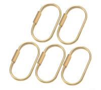 Oniissy Lot de 5 porte-clés pour clés de voiture, sac à main, porte-monnaie en laiton avec verrou en spirale, anneau ovale anti-perte pour outil d'extérieur, fixation de ceinture de sac à dos
