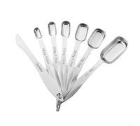 Oniissy Lot de 6/7/8 cuillères à mesurer en acier inoxydable pour la cuisson du café et l'assaisonnement avec long manche essentiel de cuisine (7 pièces)