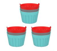 Oniissy Lot de 9 ramequins réutilisables en silicone pour friteuses à air, micro-ondes et fours - 6,5 x 5 cm - Rouge