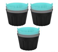 Oniissy Lot de 9 ramequins réutilisables en silicone pour friteuses à air, micro-ondes et fours - 6,5 x 5 cm - Noir