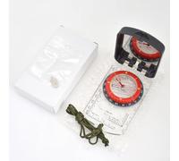 Oniissy Lumineux pour boussole avec miroir, multifonction, étanche, pour la navigation extérieure, lumière LED, loupe, échelle, gradiomètre, réflecteurs, magnétique (noir sans lampe)