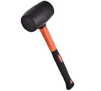 Oniissy Maillet en caoutchouc avec poignée en fibre de verre pour pose de sol en caoutchouc solide, travail du bois, installation de carrelage, artisanat, poignée antidérapante, 315 mm (noir)