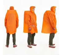 Oniissy Manteau de pluie ultra léger pour randonnée avec housse de sac à dos imperméable, veste de pluie en nylon 15D pour camping, alpinisme, léger 180 g, PU 5000 mm, bleu/orange (taille M)