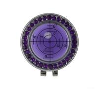 Oniissy Marqueur de balle avec clip magnétique et niveau à bulle pour mesurer la pente sur vert, plastique et métal, compatible avec le bord du chapeau pour faciliter la prise en main (violet)