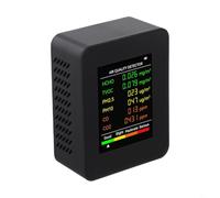 Oniissy Moniteur de qualité de l'air 6 en 1 avec détection PM2.5, PM10, TVOC, grand écran, commutateur d'unité de température, compteur de qualité de l'air intérieur portable pour la maison, le bureau