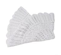 Oniissy Nappe ronde en dentelle blanche au crochet à la main vintage pour table à manger et salon avec motif en relief, 65-70 cm de diamètre, fil de coton pur