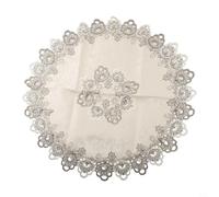 Oniissy Nappe ronde en polyester avec dentelle florale - Résistante à la poussière - Pour dîner, café, livre, pique-nique, intérieur et extérieur - XL