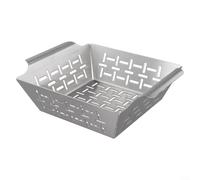 Oniissy Panier grill carré en acier inoxydable avec revêtement anti-adhésif pour légumes et petites viandes, design ventilé pour une répartition homogène de la chaleur, passe au lave-vaisselle