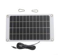 Oniissy Panneau solaire monocristallin 10 W 12 V avec interface DC5521 pour le camping, la randonnée, les activités de plein air et la production d'énergie portable (blanc 1000 mA)