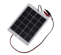 Oniissy Panneau solaire polycristallin portable 10 W 5 V avec clips pour chargement de batterie de 3,7 à 5 V, chargeur solaire extérieur étanche pour lampes, ventilateurs, pompes, jardin et rue