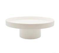 Oniissy Plateau de rangement rond pour cuisine, chambre à coucher et salon, en acrylique ABS, lisse, résistant aux rayures, base cylindrique stable, nourriture décorative et (blanc L)