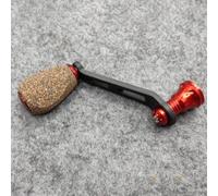 Oniissy Poignée de moulinet de pêche de 70 mm pour Daiwa à visser - Poignée en liège en caoutchouc de carbone avec roulements, taille du bouton 36 x 23 mm, poids 21 g (rouge)