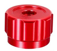 Oniissy Poignée de roue ronde en alliage d'aluminium pour jauges CVC et instruments de collecteur avec port de montage carré de 6,6 mm - Bouton de contrôleur de couleur rouge