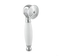 Oniissy Pomme de douche chromée à main - Design vintage - Haute pression - Économie d'eau - Amovible - Blanc - Rond