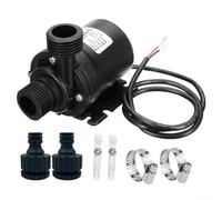 Oniissy Pompe à eau submersible sans balais CC 12 V 24 V 800 L/H 5 m pour aquarium, étang, fontaine, système solaire avec adaptateurs de tuyau et colliers de serrage (24 V CC)