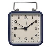 Oniissy Réveil carré en métal avec affichage lumineux et fonctionnement silencieux pour bureau et chevet en noir, blanc, rouge ou jaune (bleu)