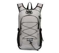 Oniissy Sac à dos de randonnée 35 L avec matériau en nylon imperméable, bande de sécurité réfléchissante et plusieurs compartiments pour camping, cyclisme et alpinisme (gris)