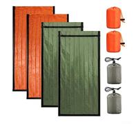 Oniissy Sac de couchage extérieur couverture de survie thermique légère protection contre les intempéries abri camping équipement kit pour randonnée aventure orange vert