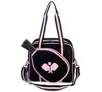 Oniissy Sac de rangement de grande capacité en néoprène avec sangle compatible avec les pagaies Franklin Selkirk pour raquette de tennis (noir rose)